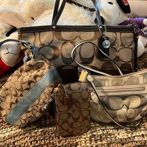 COACH EUC four piece set shoulder, crossbody, purse and wristlet low usage